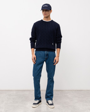 Sporty & Rich Blue cashmere and wool sweater WS08765302BL106