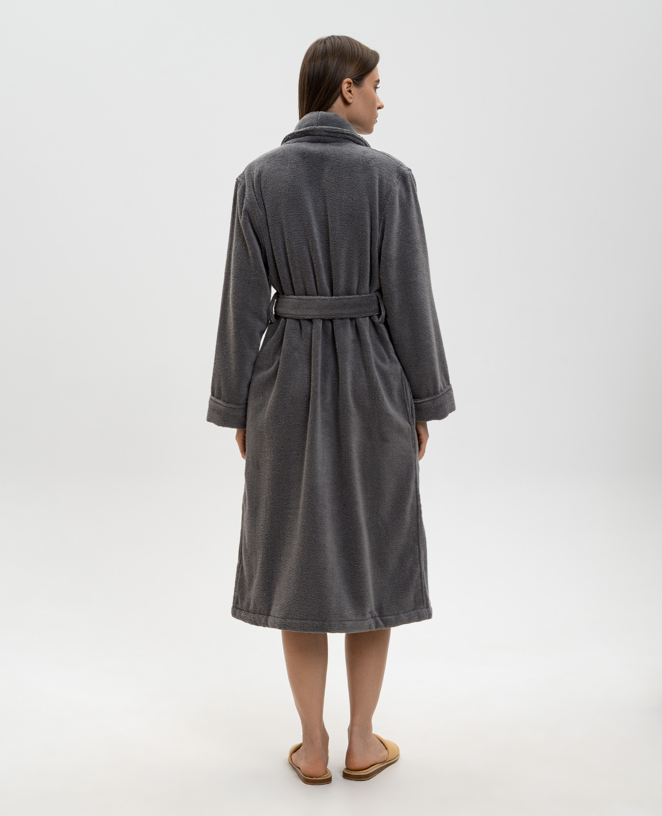 

Grey terry bathrobe PERA Hamam