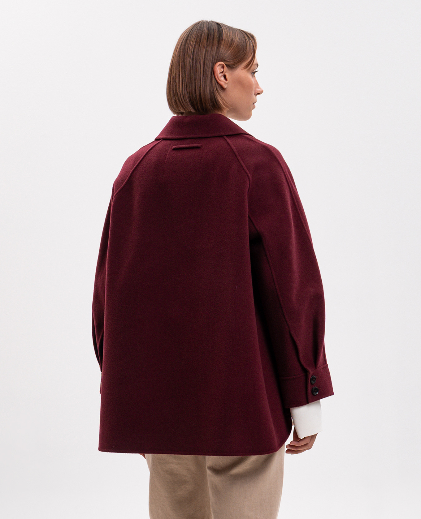 SAGGINA burgundy wool jacket Max & Co 4