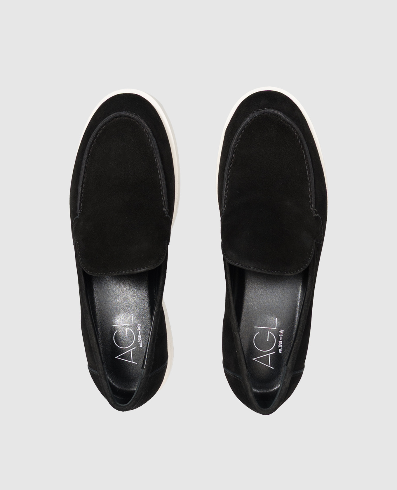 Andrea black suede loafers AGL 4