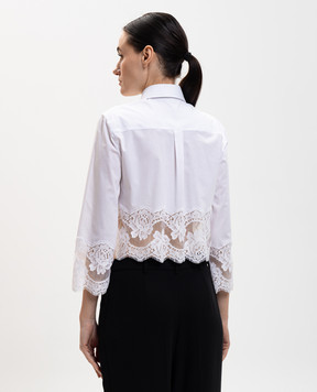 Dolce&Gabbana White blouse with lace F5Q65TFUEEE