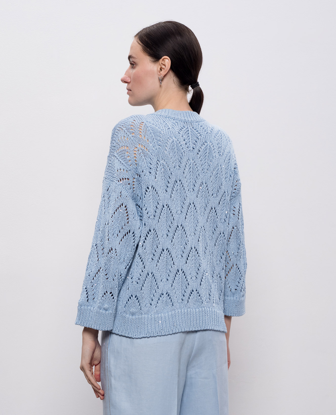 

Blue openwork cardigan with sequins Peserico, Light blue