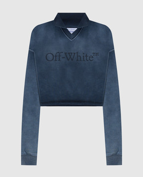 Off-White Blue polo sweatshirt with logo 2BA07BF25FLE004