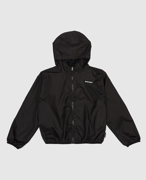Palm Angels Children's black windbreaker with logo patch PBEB004S26FAB001