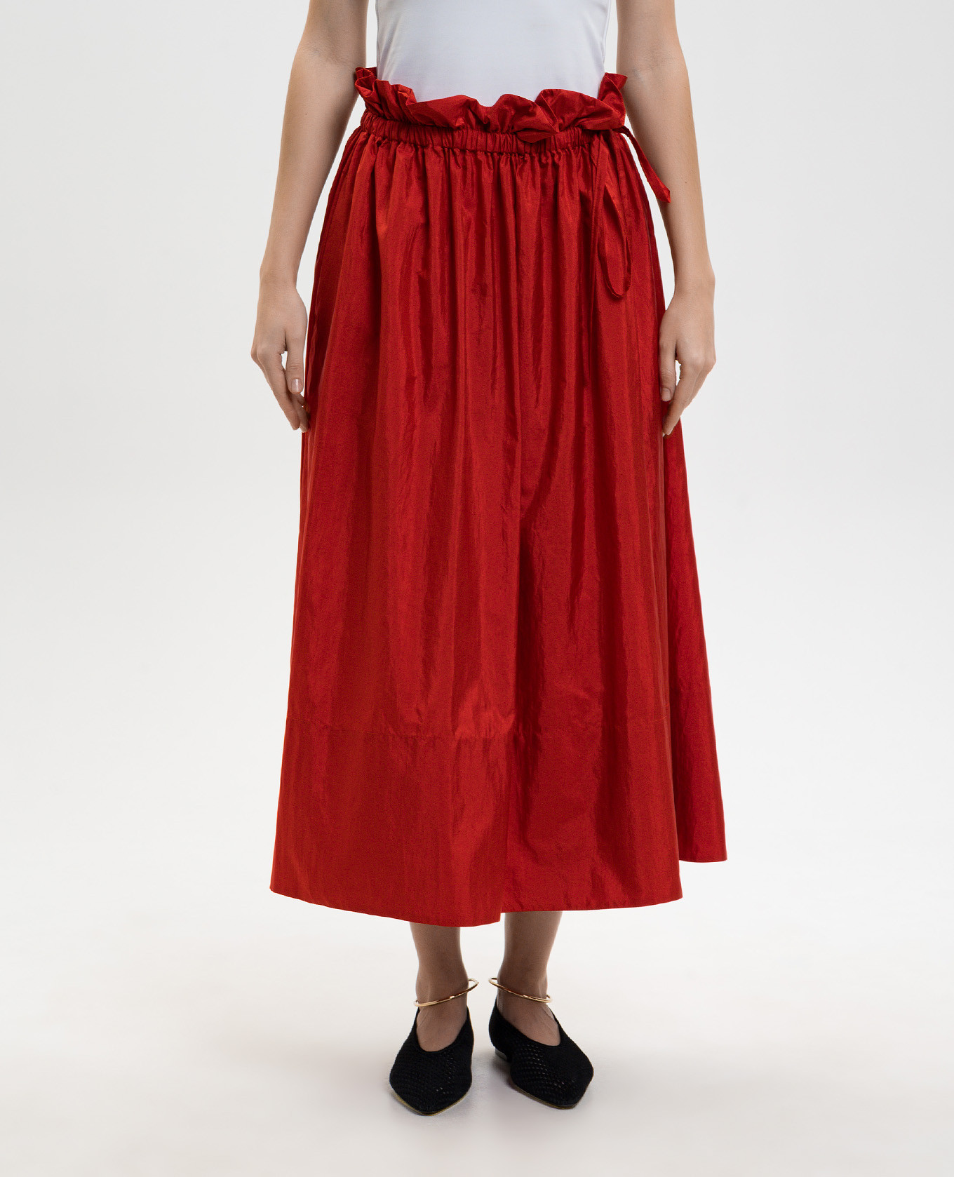 

Red skirt with silk Jil Sander