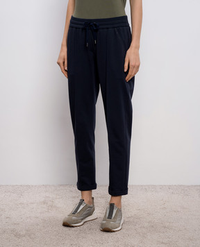 Brunello Cucinelli Blue track pants with lapels MH827FB799