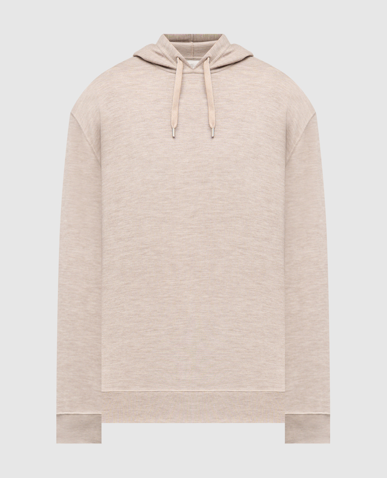 

Beige melange cashmere and silk hoodie Brunello Cucinelli