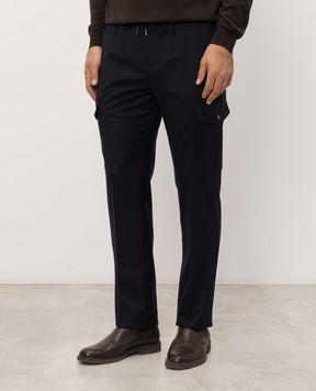 Castangia dal 1850 Blue wool and cashmere cargo pants VC2