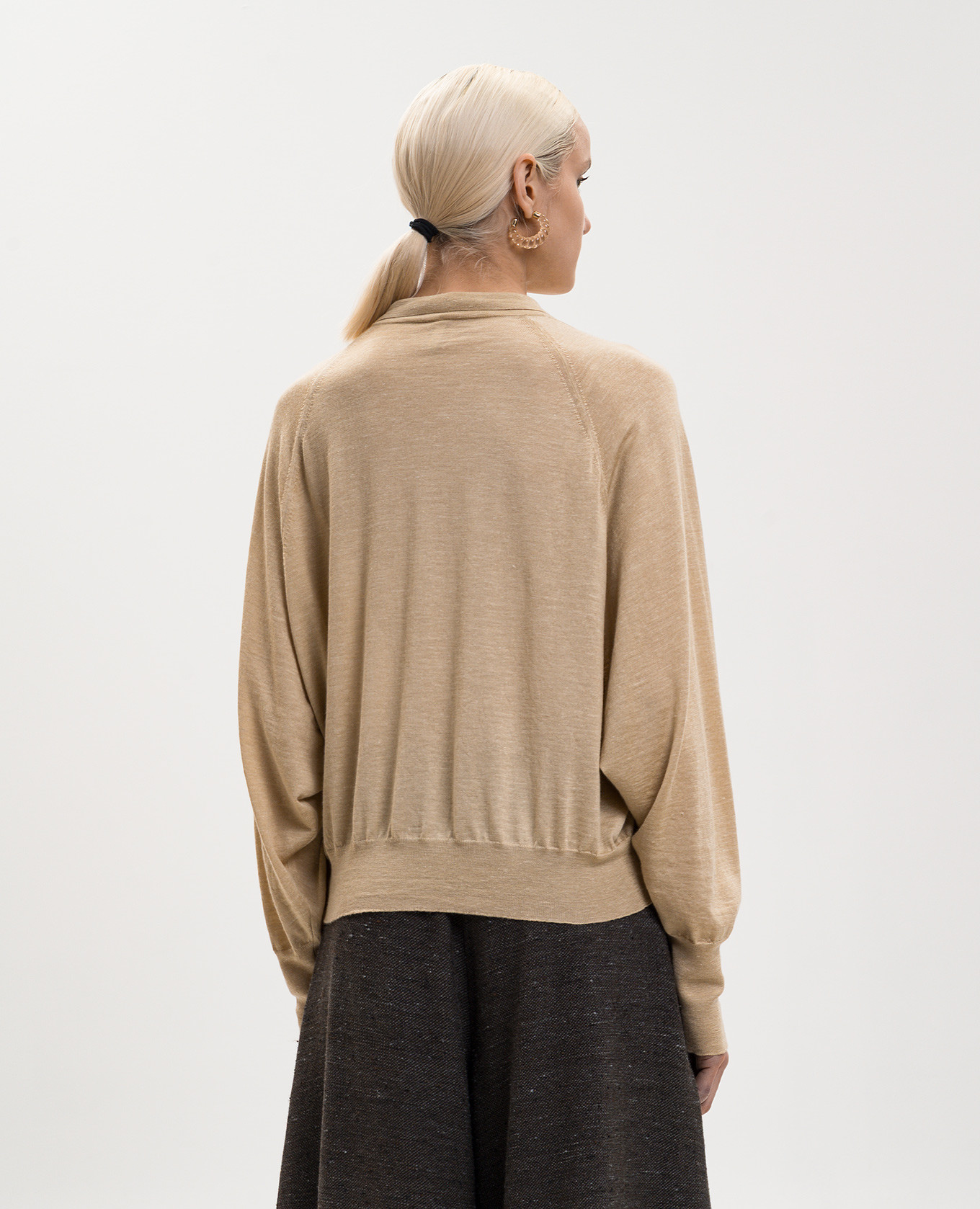 

Beige cashmere, silk and hemp cardigan BOBOUTIC