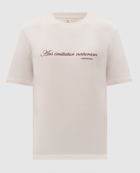 Brunello Cucinelli Ivory embroidered T-shirt M0B138518
