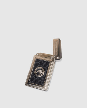 Stefano Ricci Silver cigar lighter with textured emblem OMACSIG04PSRS01PSNC51