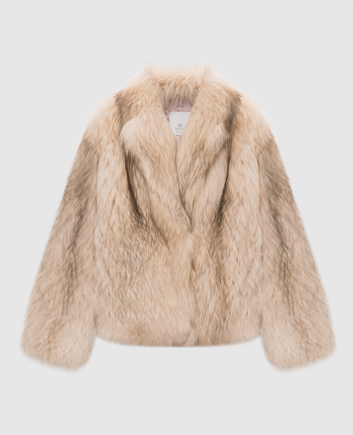 Beige fox fur coat