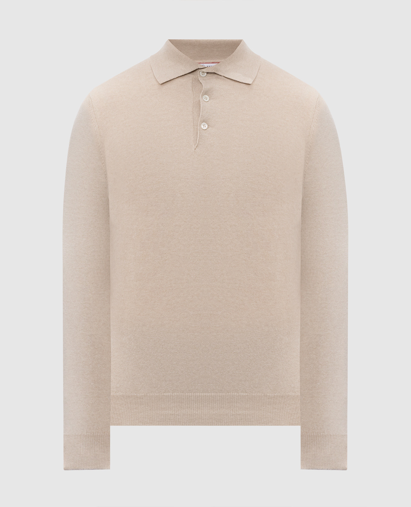 Beige cashmere polo shirt