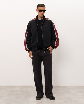 Versace Black sports jacket with logo embroidery 10254681A17589