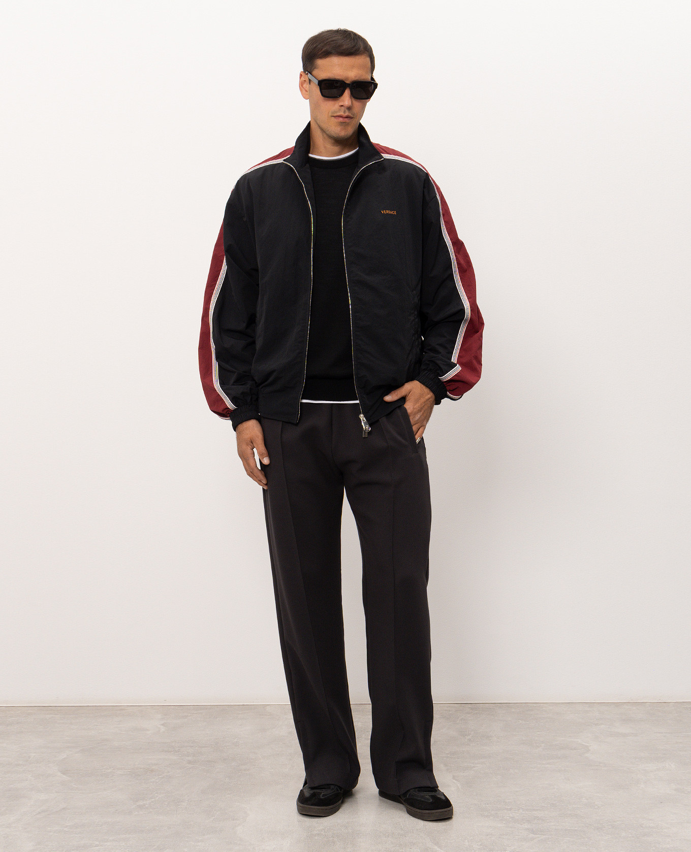 Black sports jacket with logo embroidery Versace 2