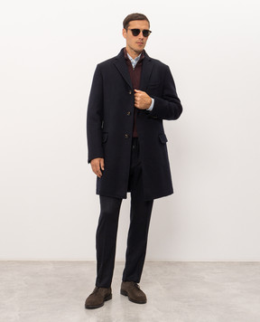 Enrico Mandelli Blue wool and cashmere coat A9C0083816