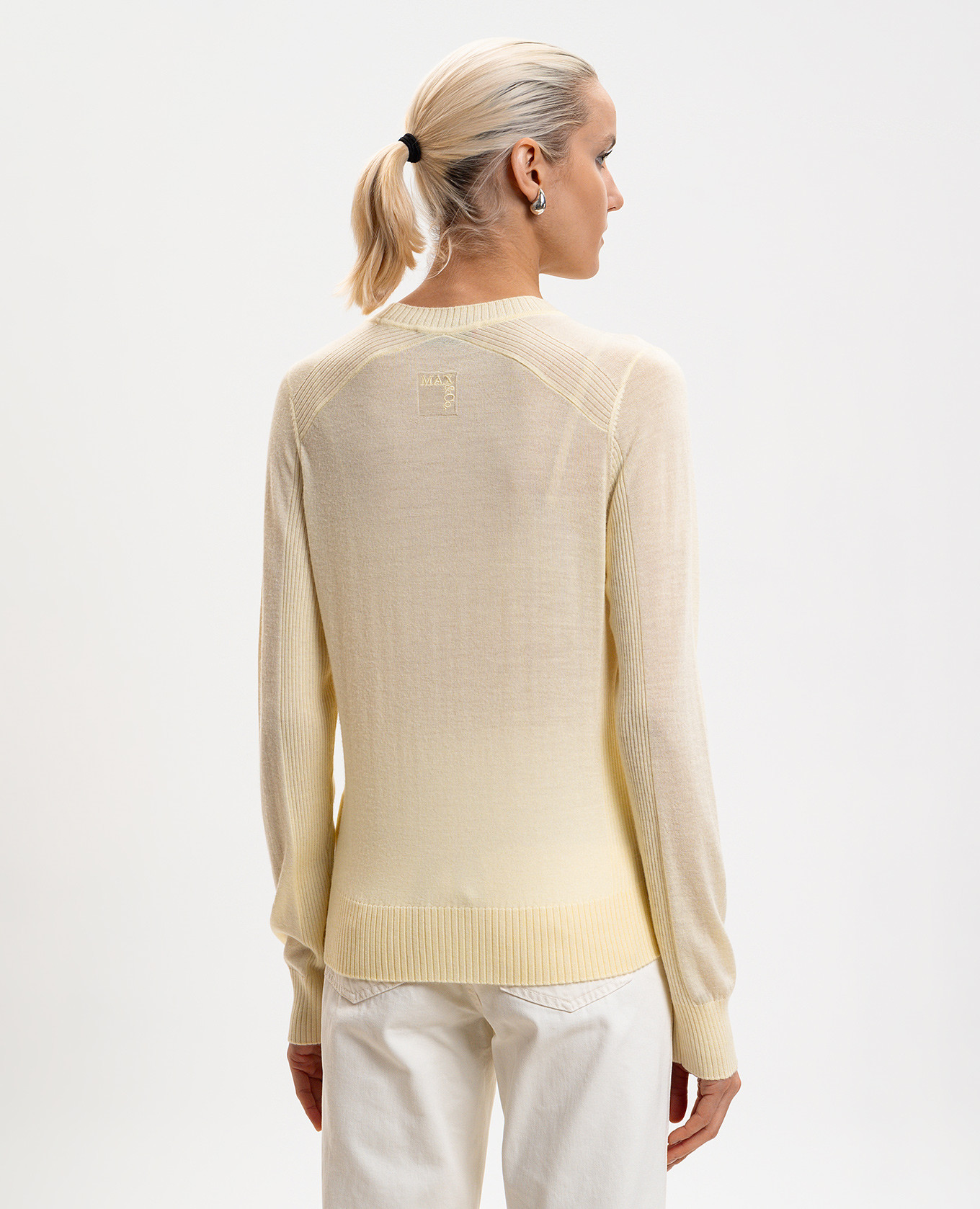 

Yellow BERLINA wool jumper with logo Max & Co