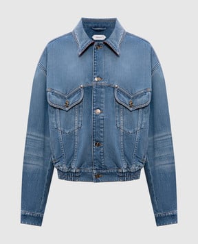 Versace Blue denim jacket with a worn effect 10236031A17921