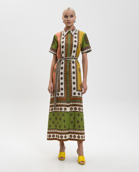 Alemais Contina green linen shirt dress 6535D