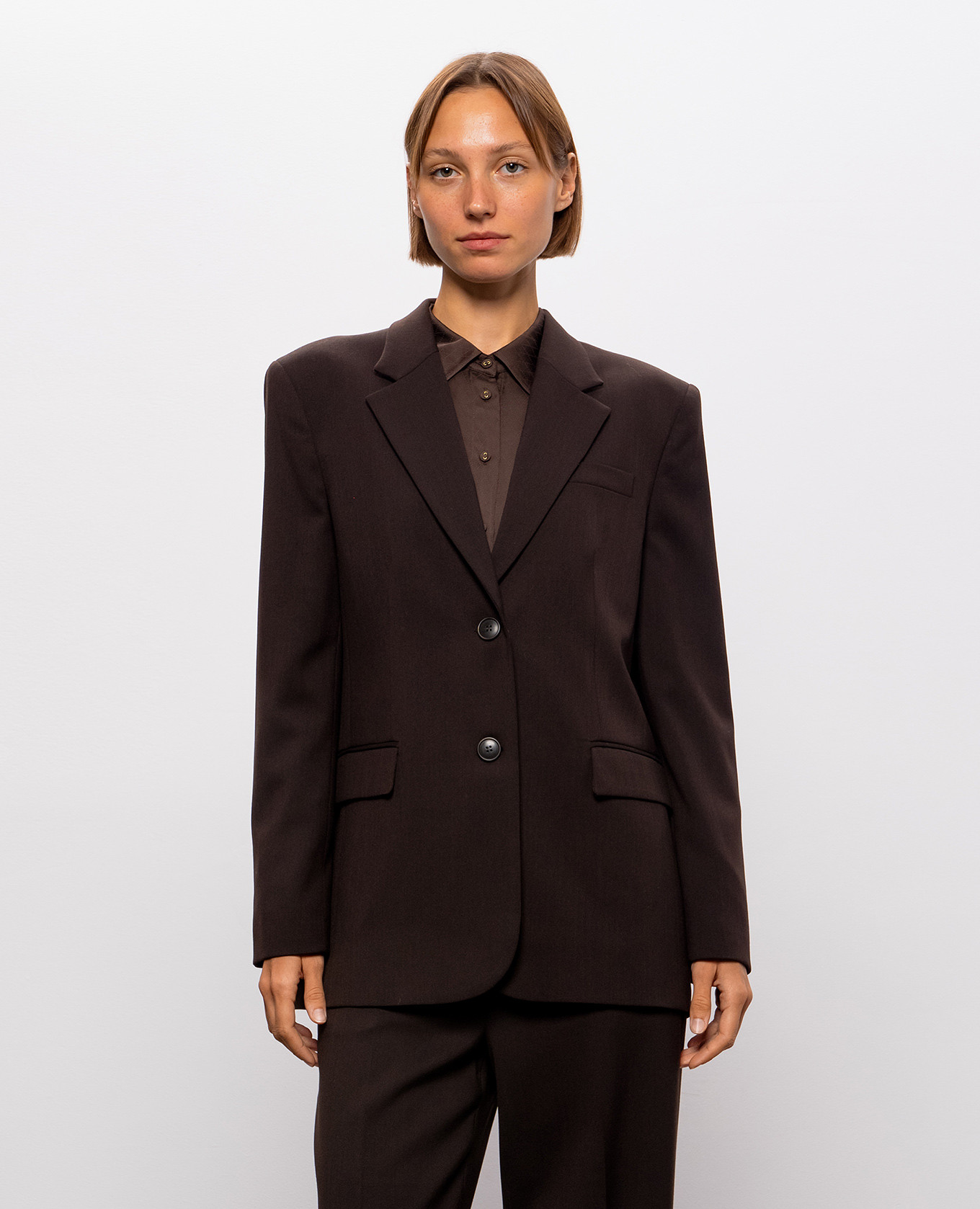 Brown jacket with wool Twinset 3