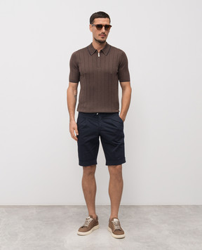 Enrico Mandelli Blue cotton shorts with lapels GYMSHO5653