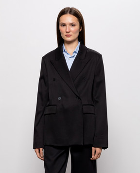 Loulou de Saison Black HORN LDS jacket with wool HORNLDS