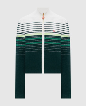 Casablanca Green sports jacket with logo patch WPF26KW139301