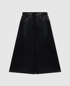 Juun.j Black leather Bermuda shorts JW593ZW035