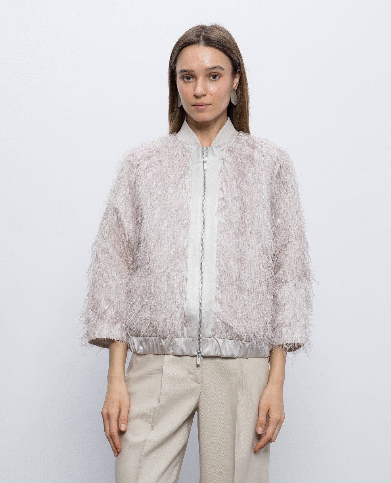 

Beige jacket with fringe Peserico