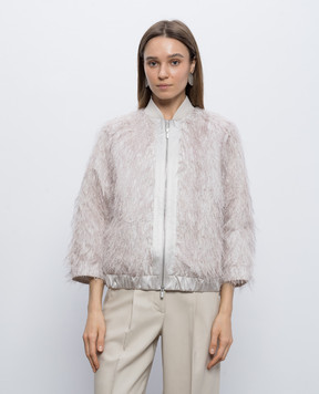 Peserico Beige jacket with fringe E2107104740