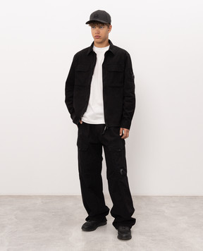 C.P. Company Black cargo pants with patch MPA116A110324G