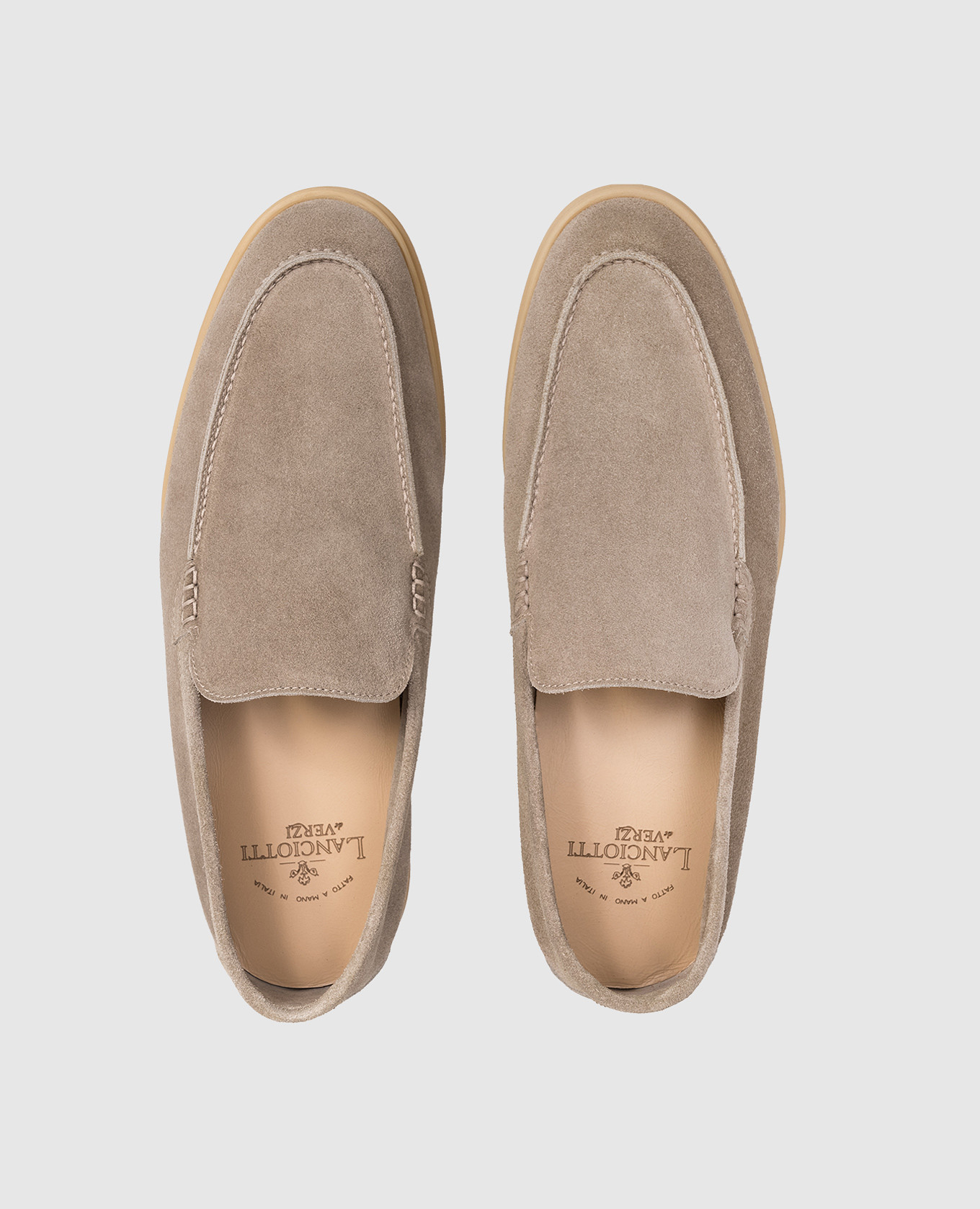 Beige suede loafers FELIX Lanciotti De Verzi 4