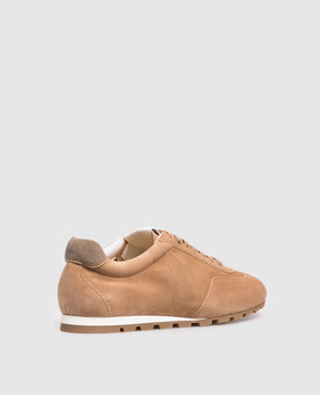 Doucal's Brown suede sneakers with logo DD8903JULTPZ853