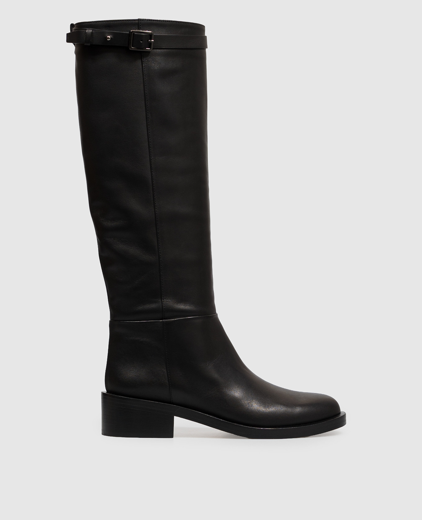 Black leather boots