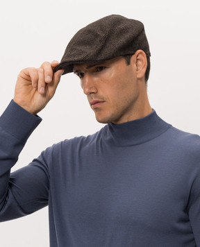CAPOBIANCO Brown patterned cap 21MC2GA00