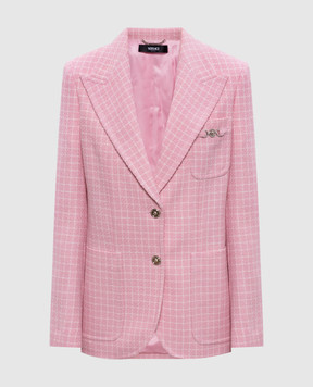 Versace Pink checked wool jacket 10226451A10444