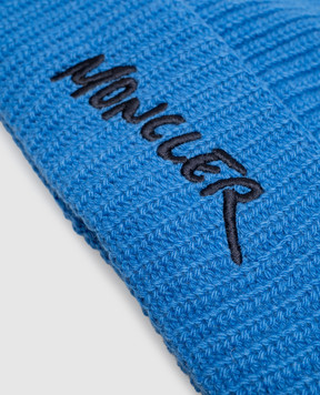 Moncler ENFANT Children's blue wool and cashmere hat L29543B00016M4281