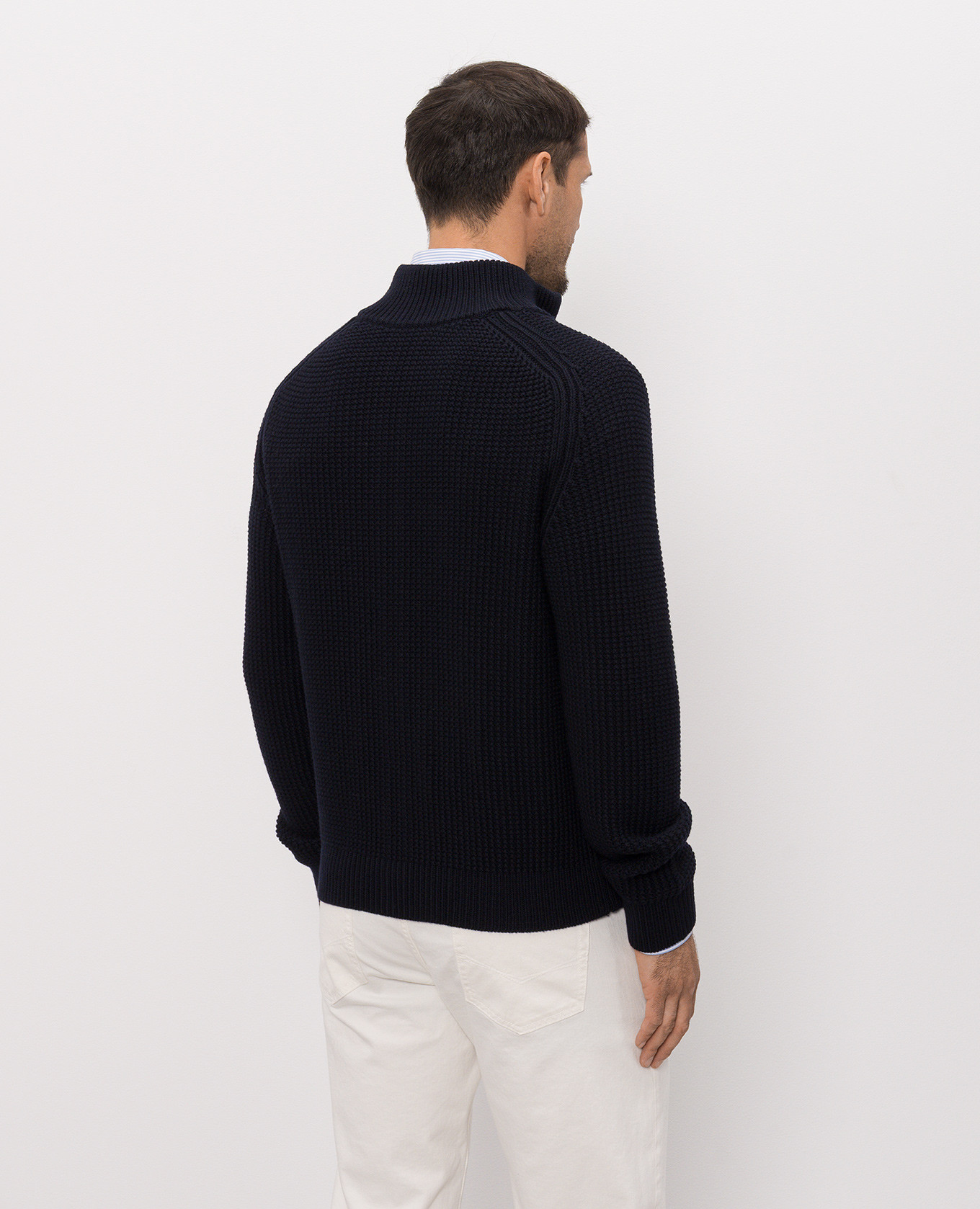 Blue wool cardigan Peserico 4