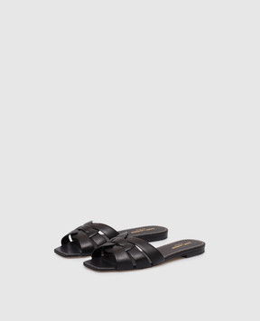 Saint Laurent TRIBUTE black leather flip-flops 571952BDA00