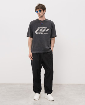 Off-White Grey T-shirt with logo print 44MAA120S26J00A