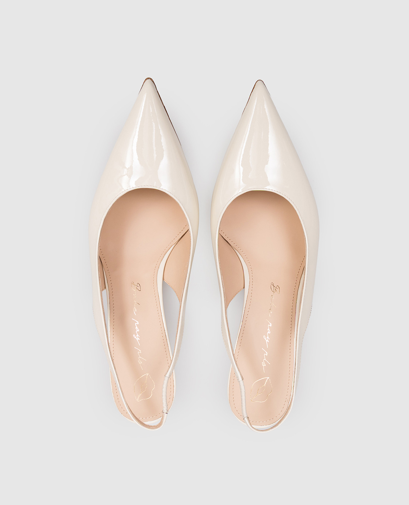 Ivory patent leather slingbacks Babe Pay Pls 4