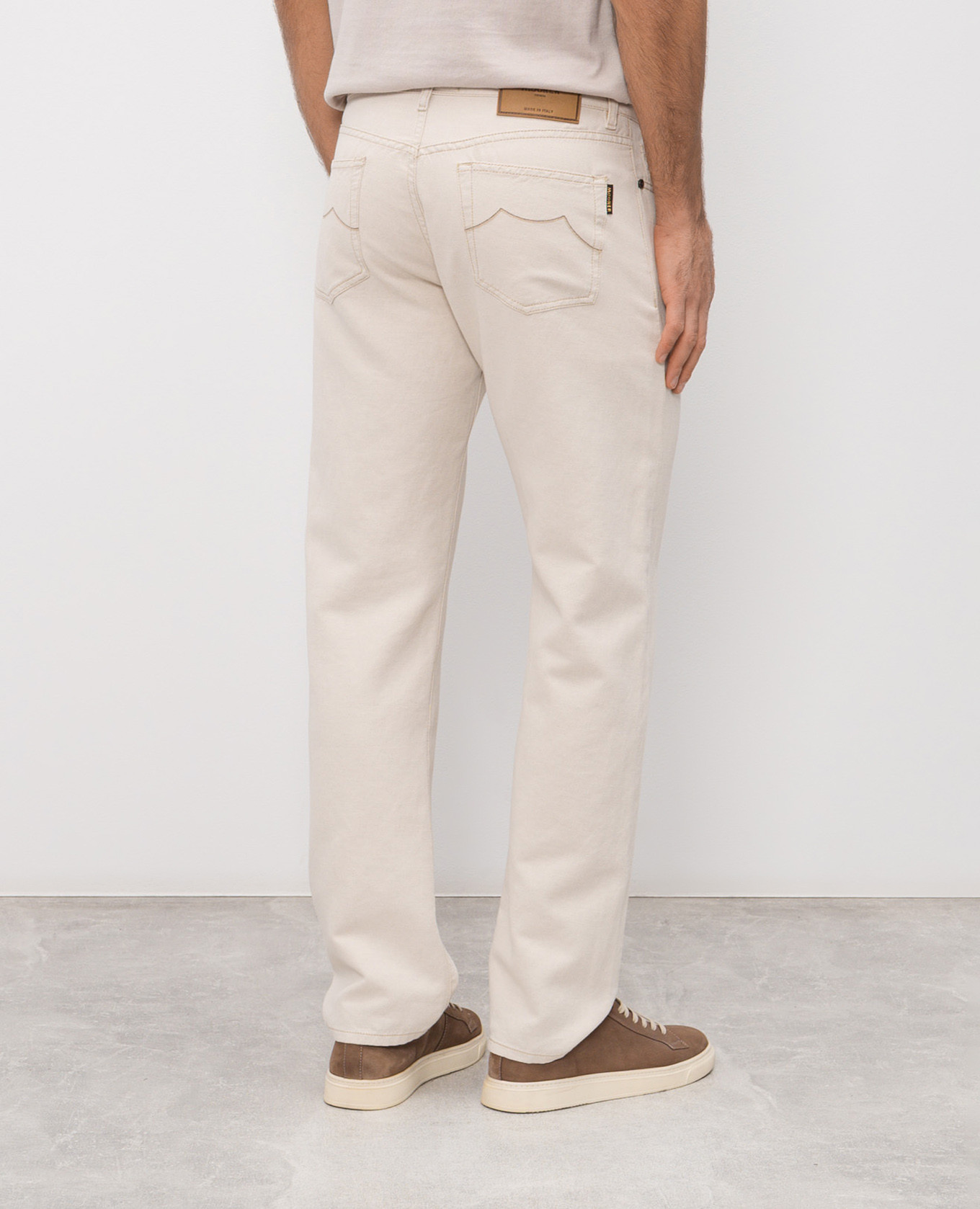 Beige MILTON jeans with linen MooRER 4