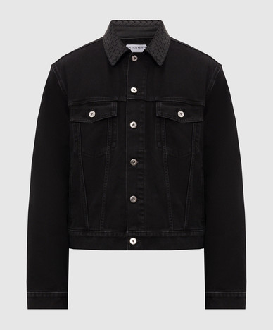 Schwarze, kurze Jeansjacke