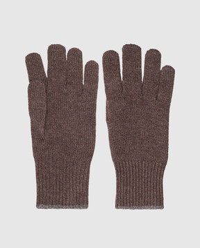 Brunello Cucinelli Brown cashmere gloves M2293118