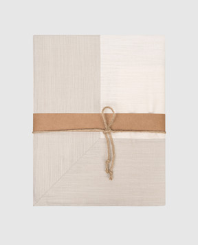Fazzini White cotton tablecloth CORNICI CORTOVA180X1800