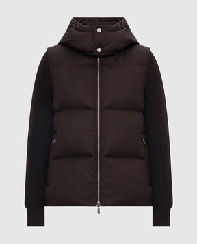MooRER Brown GHIARA wool and cashmere down jacket GHIARALS9
