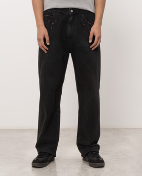 Maison Margiela MM6 Black jeans with logo patch SH0LA0040M30064
