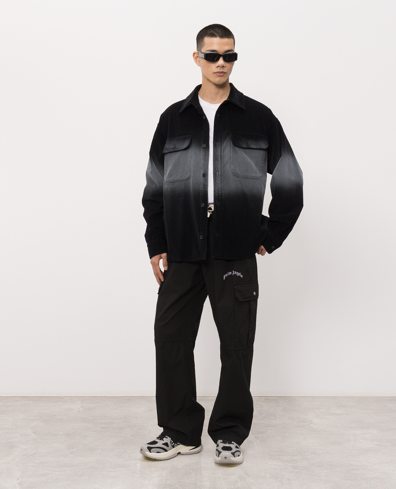 

Black cargo pants with logo embroidery Palm Angels