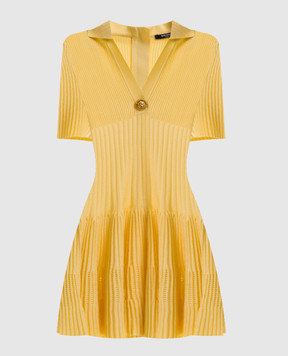 Balmain Yellow ribbed dress GF1R7153KJ30