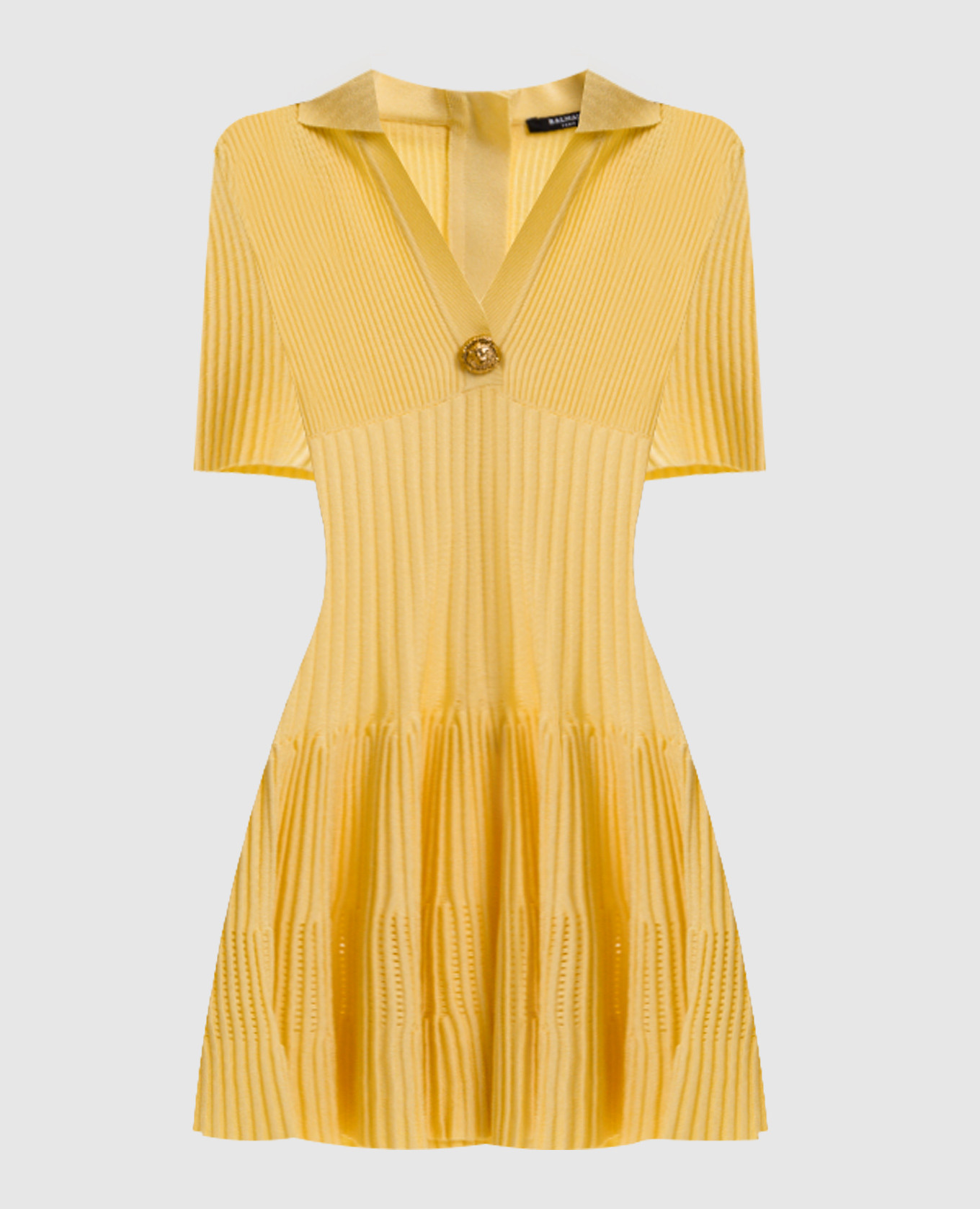 

Yellow ribbed dress Balmain